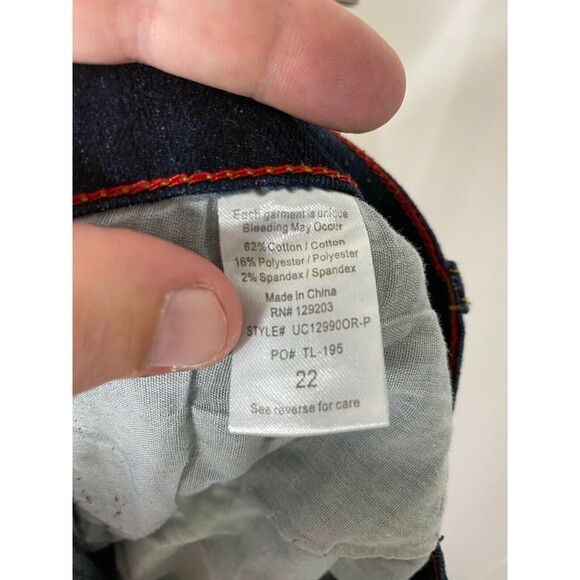 Cello Women’s Jean's Dark Wash 5 Pocket Design Denim Blue Size 22 X 31 - Picture 5 of 5